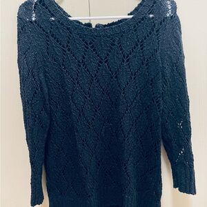 Elegant Navy Knit Sweater